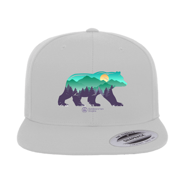 Bear Printed Flat Bill Cap